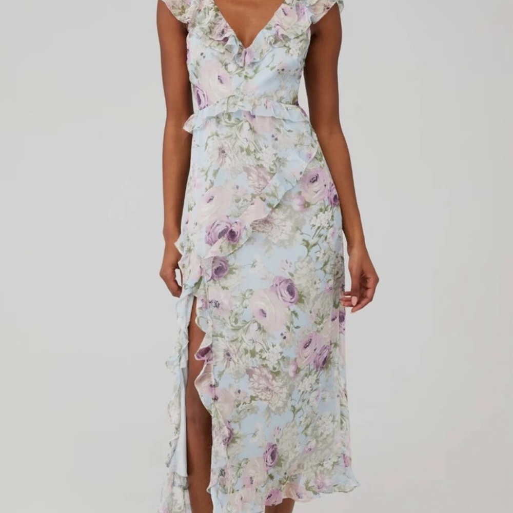 Astr Pastel Floral Midi Dress